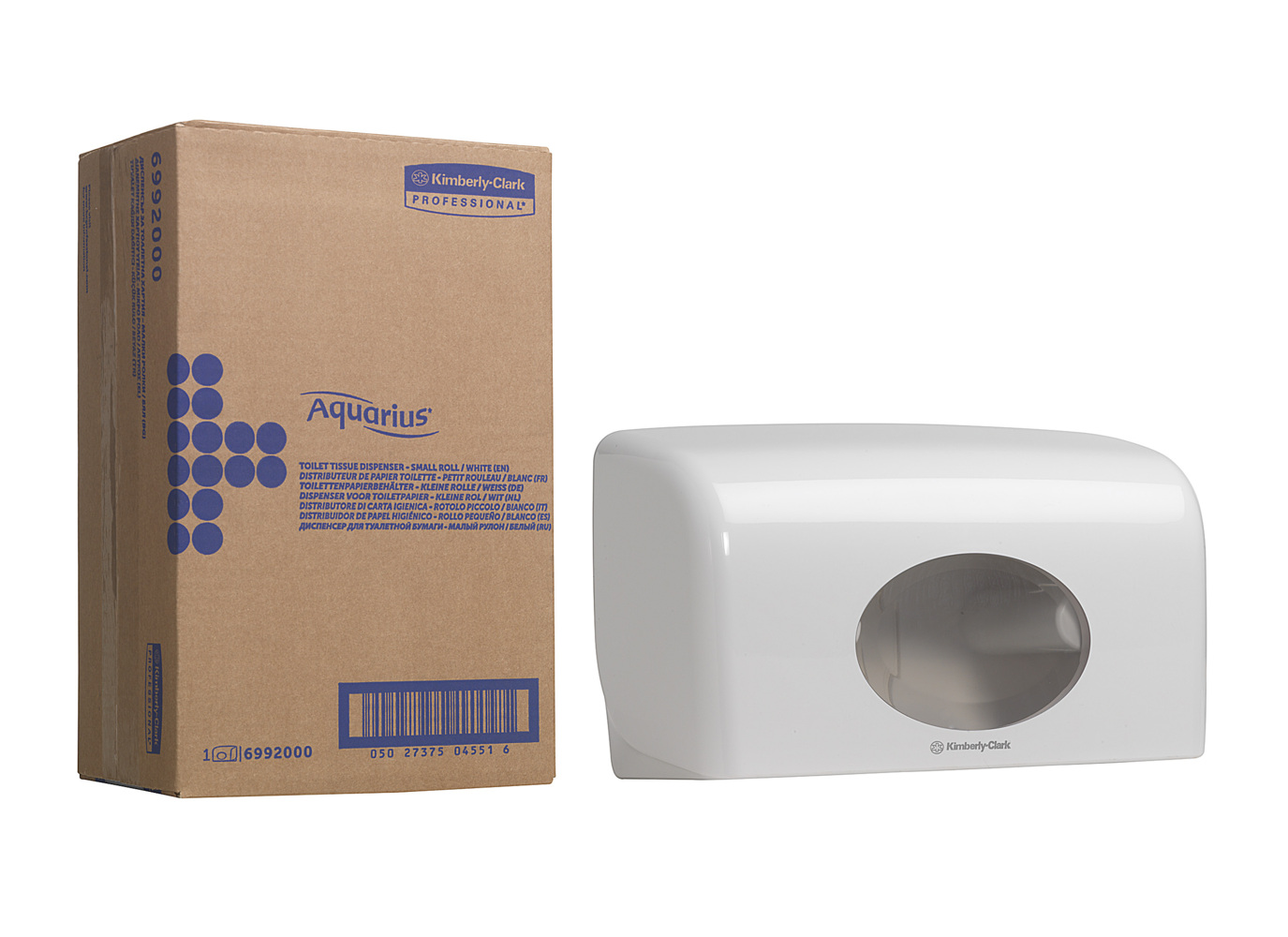 Aquarius™ Small Roll Double Toilet Roll Dispenser 6992 – 1 x White Toilet Paper Dispenser