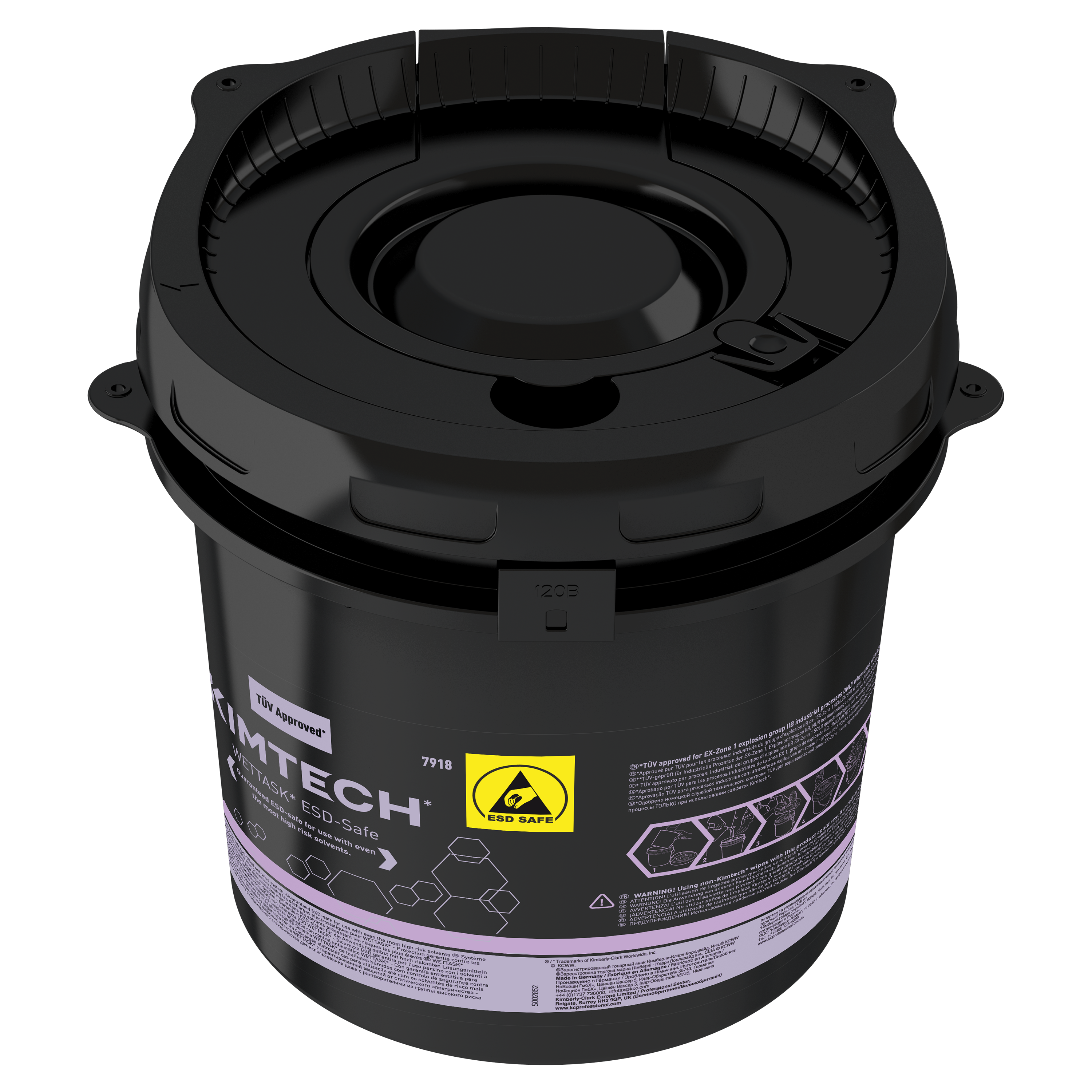 Kimtech® Wettask™ ESD-Roll Wiper Dispenser Bucket 7918 - 4 x 5 ltr black bucket - 7918