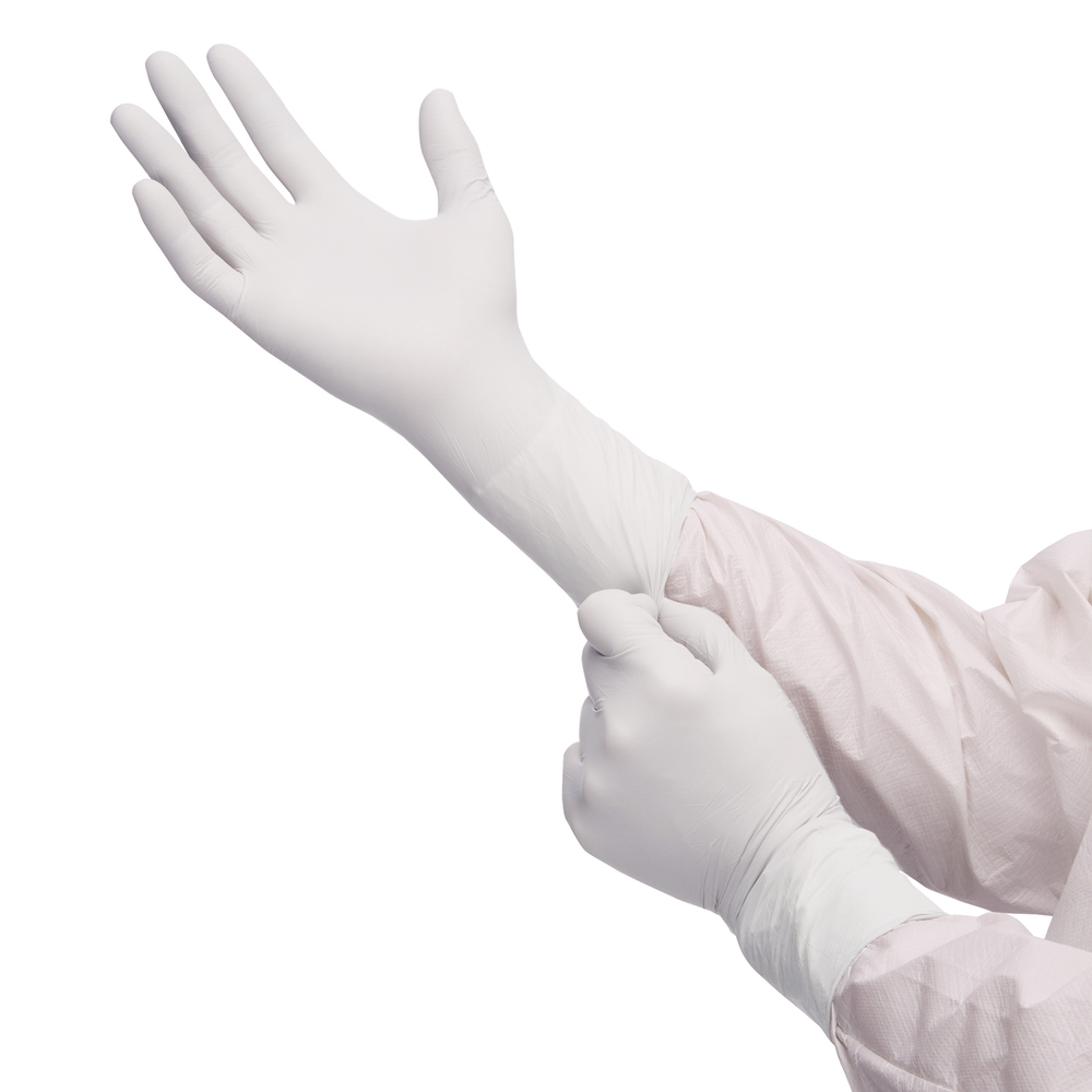 Kimtech™ G3 Sterile White Nitrile Hand Specific Gloves HC61170 - White, 7, 10x20 pairs (400 gloves), length 30.5 cm - HC61170