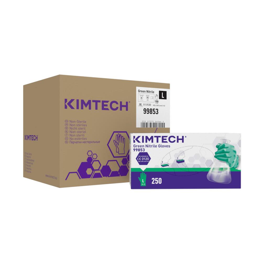 Kimtech™ Green Nitrile Ambidextrous Gloves 99853 - Green,  L,  6x250 (1,500 gloves) - 99853