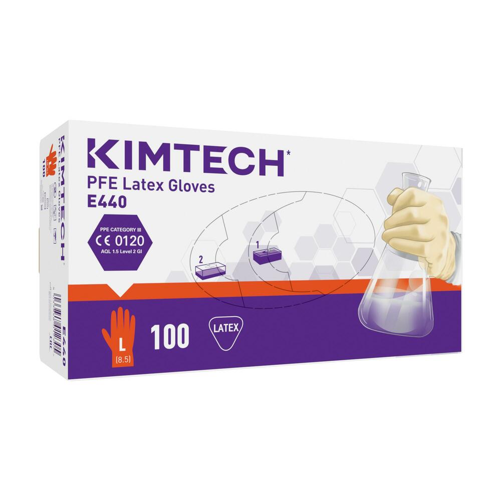Kimtech™ PFE Latex Ambidextrous Gloves E440 - Natural, L, 10x100 (1,000 gloves) - E440