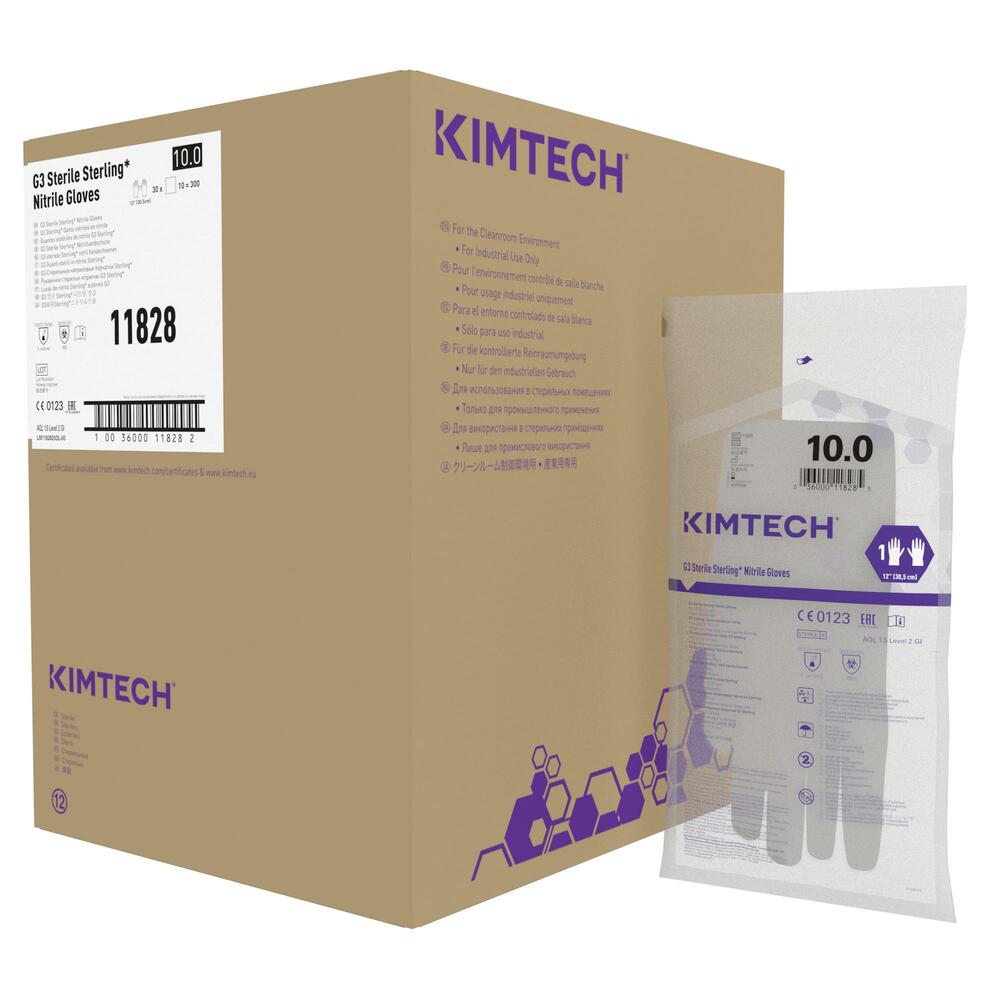 Kimtech™ G3 Sterling™ Sterile Nitrile Hand Specific Gloves 11828 - Grey, 10, 10x30 (300 gloves), length 30.5 cm - 11828