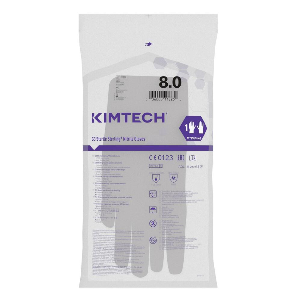 Kimtech™ G3 Sterling™ Sterile Nitrile Hand Specific Gloves 11825 - Grey, 8, 10x30 (300 gloves), length 30.5 cm - 11825