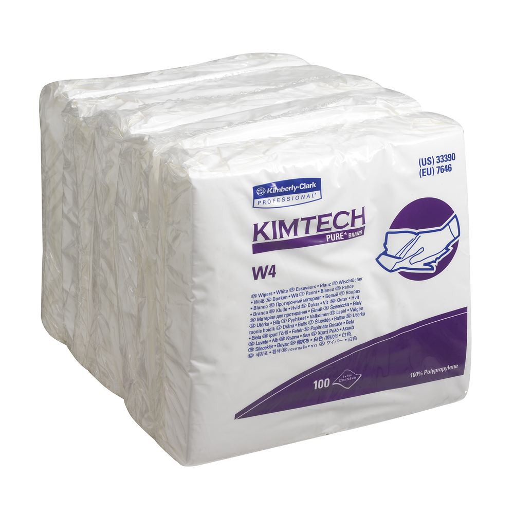 Kimtech® Pure W4 Wipers 7646 - 5 packs x 100 white cloths - 7646