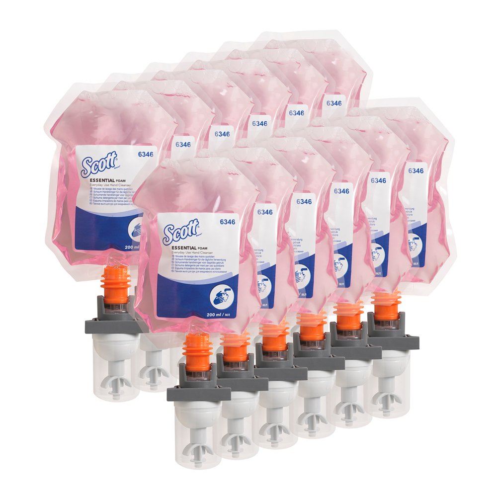 Scott® Essential™ Foam Everyday Use Hand Cleanser 6346, pink, 12 x 200 ml (2400 ml total)