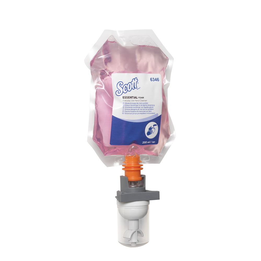 Scott® Essential™ Foam Everyday Use Hand Cleanser 6346, pink, 12 x 200 ml (2400 ml total) - 6346