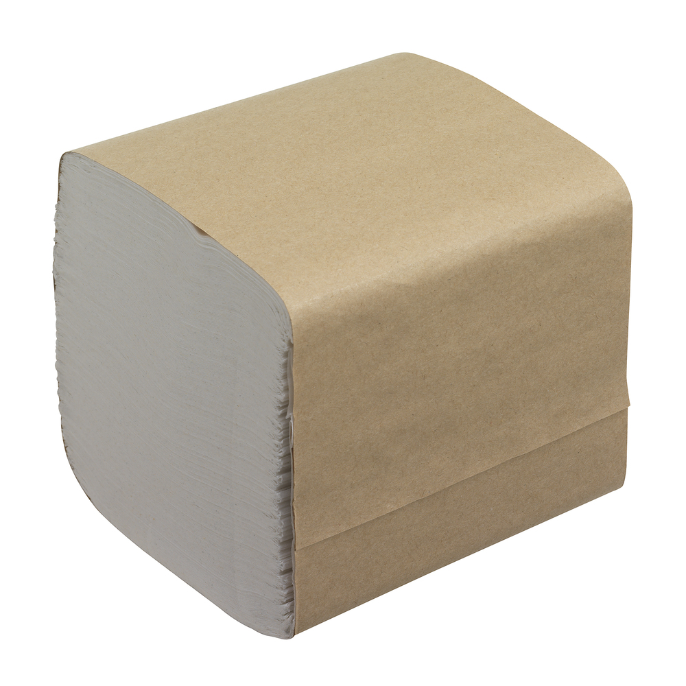 Hostess™ Folded Toilet Tissue 4471 - 36 packs x 520 white, 1 ply sheets (18,720 sheets) - 4471