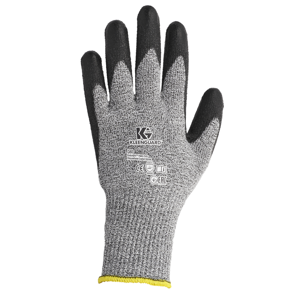 KleenGuard® G60 Endurapro™ Heavy Duty Polyurethane Coated Gloves 98238 - Grey & Black, 10,  1x12 pairs (24 total) - 98238