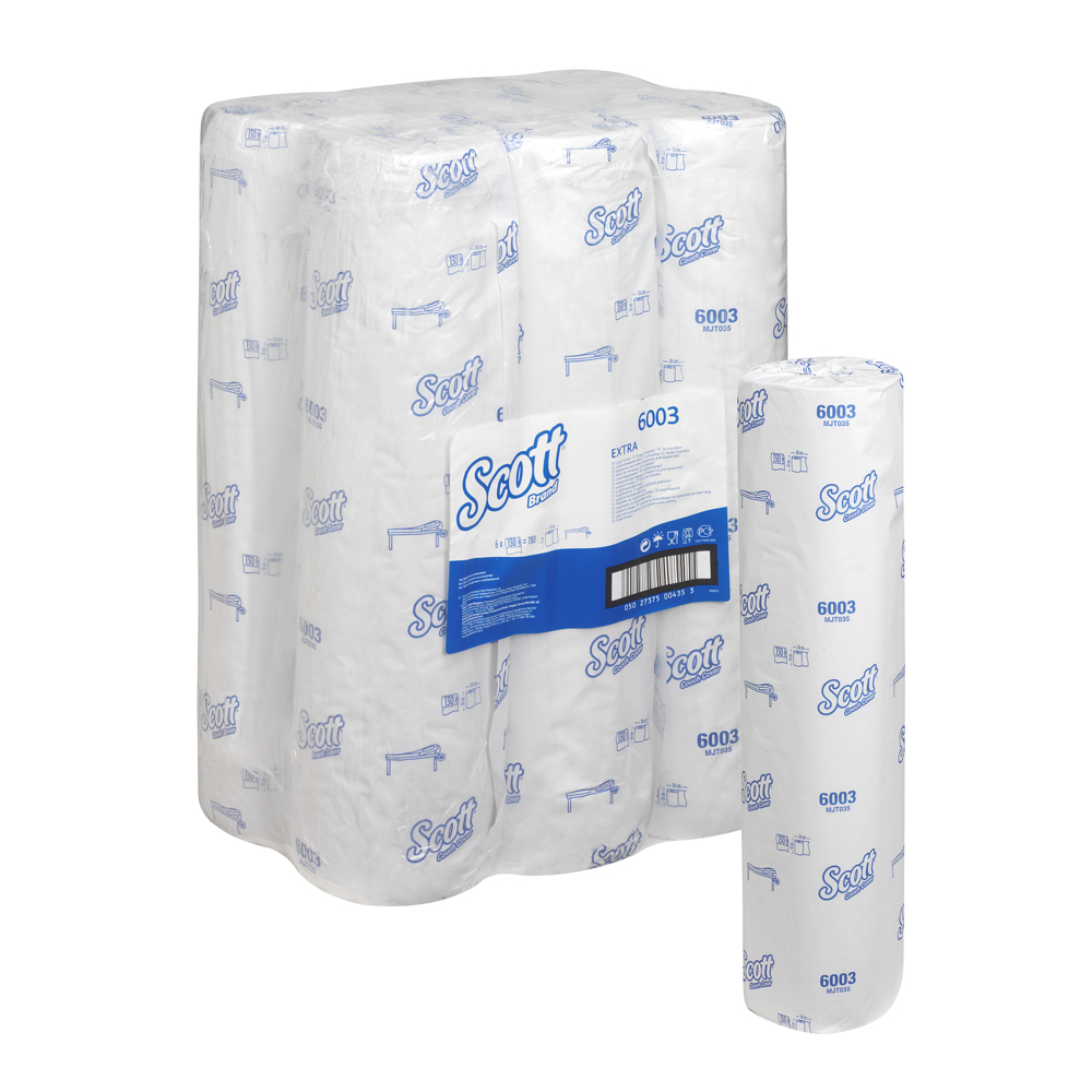 Scott® Extra Couch Cover (51W) 6003 - 6 rolls x 130 white, 2 ply sheets - 6003