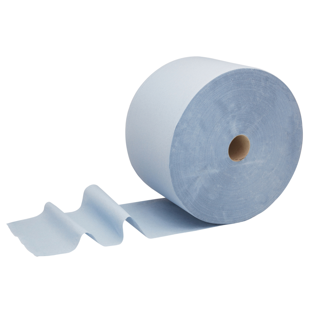 WypAll® Cleaning & Maintenance Wiping Paper L20 Jumbo Roll - Extra Long 7317 - 1 roll x 1,000 sheets, 2 ply, blue - 7317