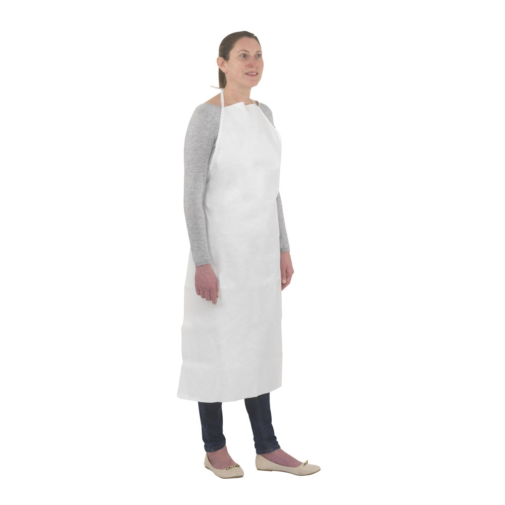 KleenGuard® A40 Light Duty Short Apron 44481 - White, One Size, 100 x1 (100 total) - 44481