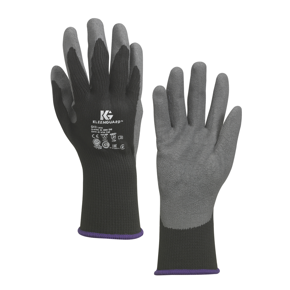 KleenGuard® G40 Latex Hand Specific Gloves 97294 - Grey & Black, 11, 5x12 pairs (120 total) - 97274