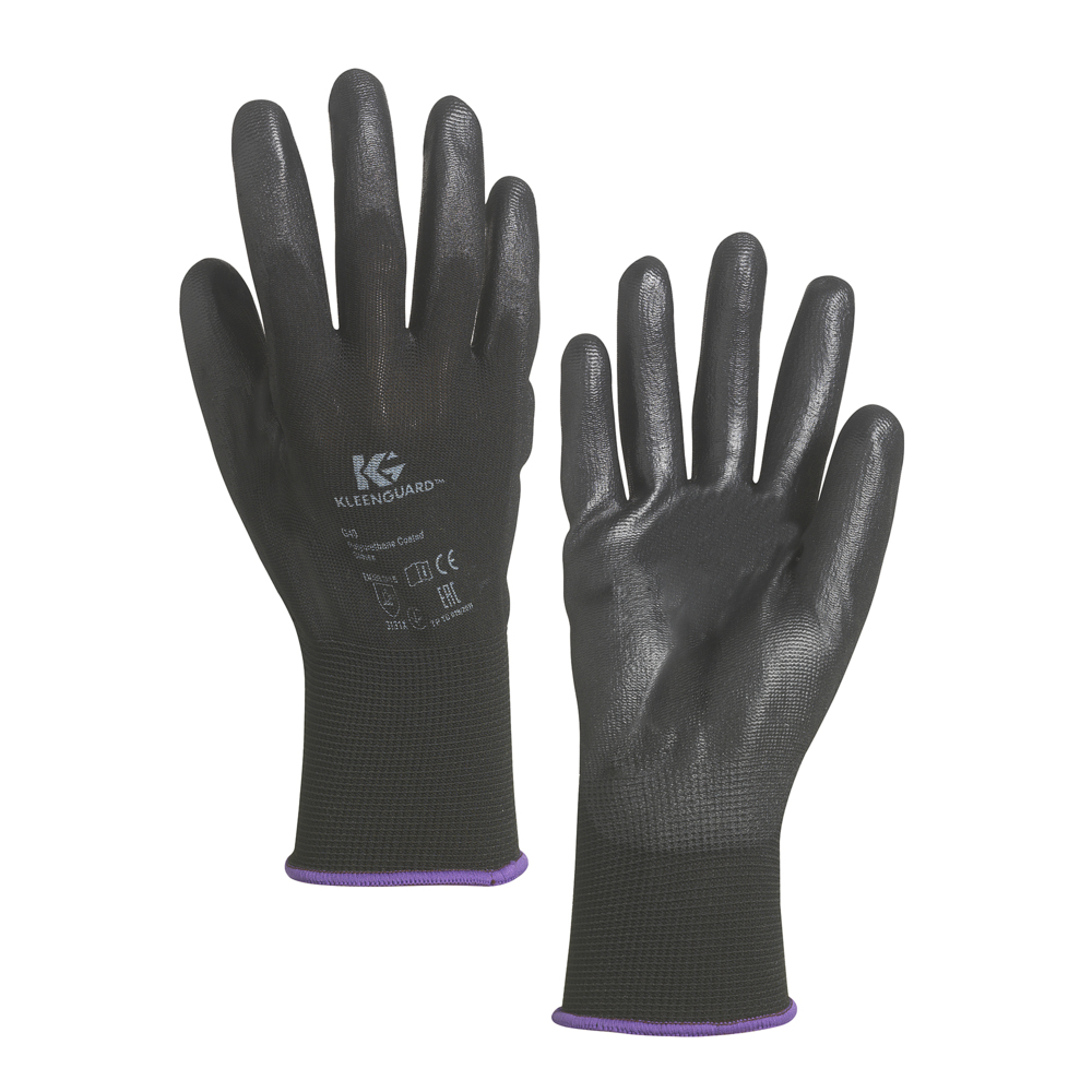 KleenGuard® G40 Polyurethane Coated Hand Specific Gloves 13837 - Black, 7, 5x12 pairs (120 gloves) - 13837