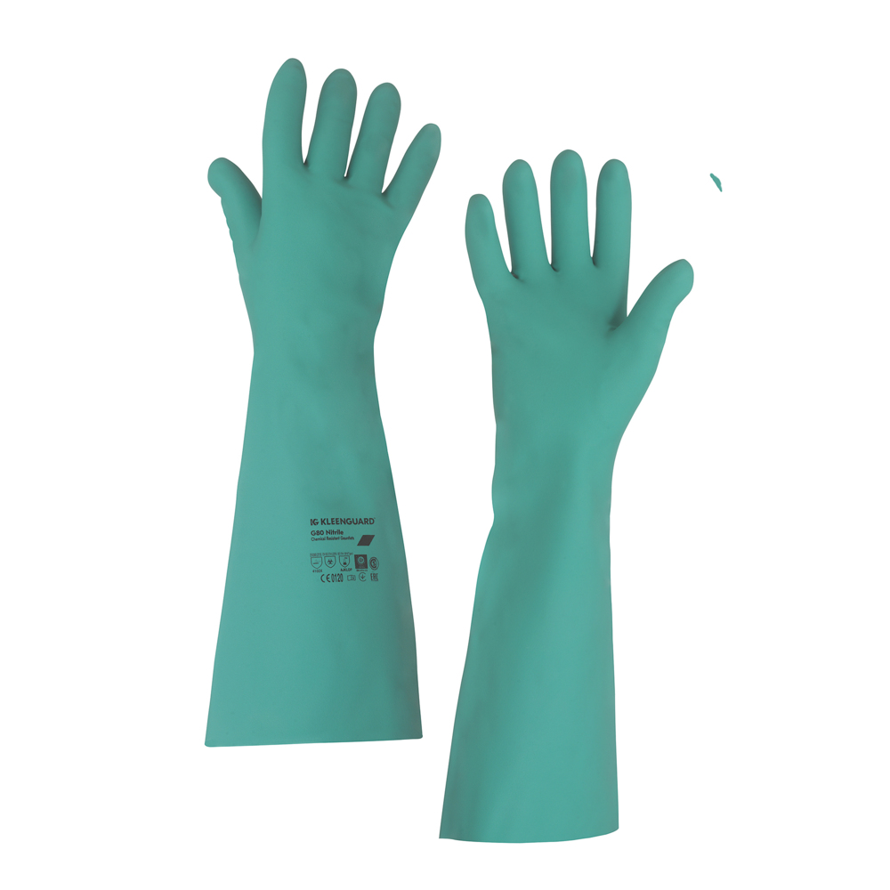 KleenGuard® G80 Chemical Resistant Hand Specific Gauntlet 25623 - Green,  9,  1x12 pairs (24 gloves) - 25623