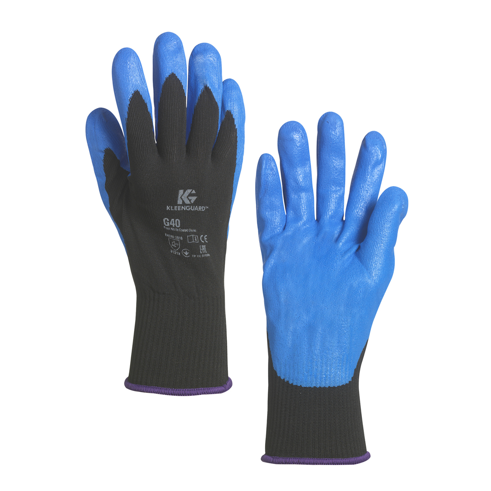 KleenGuard® G40 Foam Coated Hand Specific Gloves 40229 - Black, 11, 5x12 pairs (120 gloves) - 40229