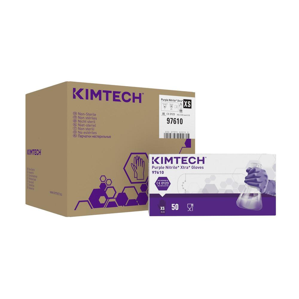 Kimtech™ Purple Nitrile™ Xtra™  Ambidextrous Gloves 97610 - Purple,  XS,  10x50 (500 gloves) - 97610