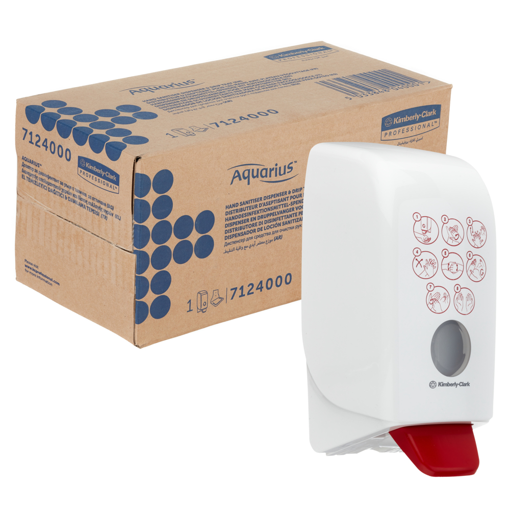 Aquarius™ Hand Sanitiser Dispenser 7124 - White, 1 Ltr