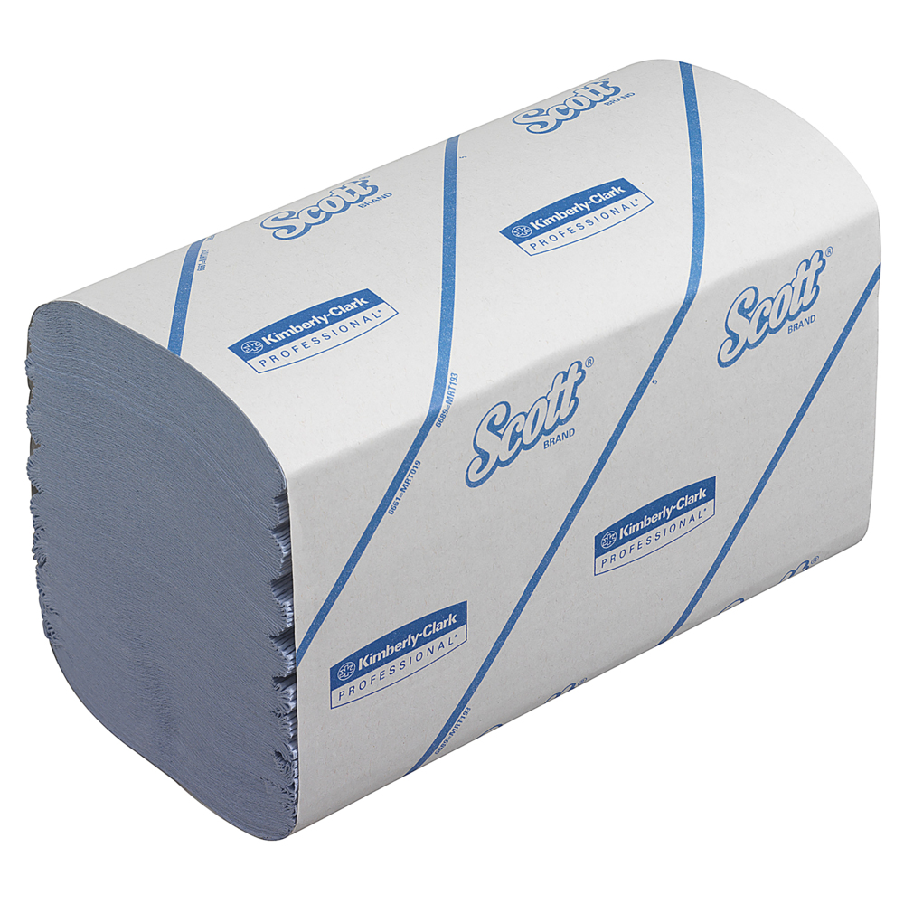 Scott® Control™ Performance Interfolded Hand Towels 6664 - 15 packs x 212 blue, 1 ply sheets, medium. - 6664