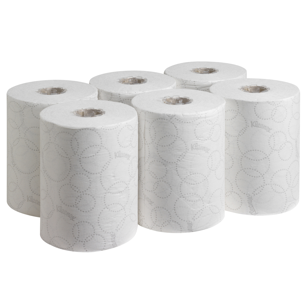 Kleenex® Ultra™ Slimroll™ Rolled Paper Towels 6781 - Rolled 2 Ply Hand Towels - 6 x 100m White Paper Towel Rolls - 6781