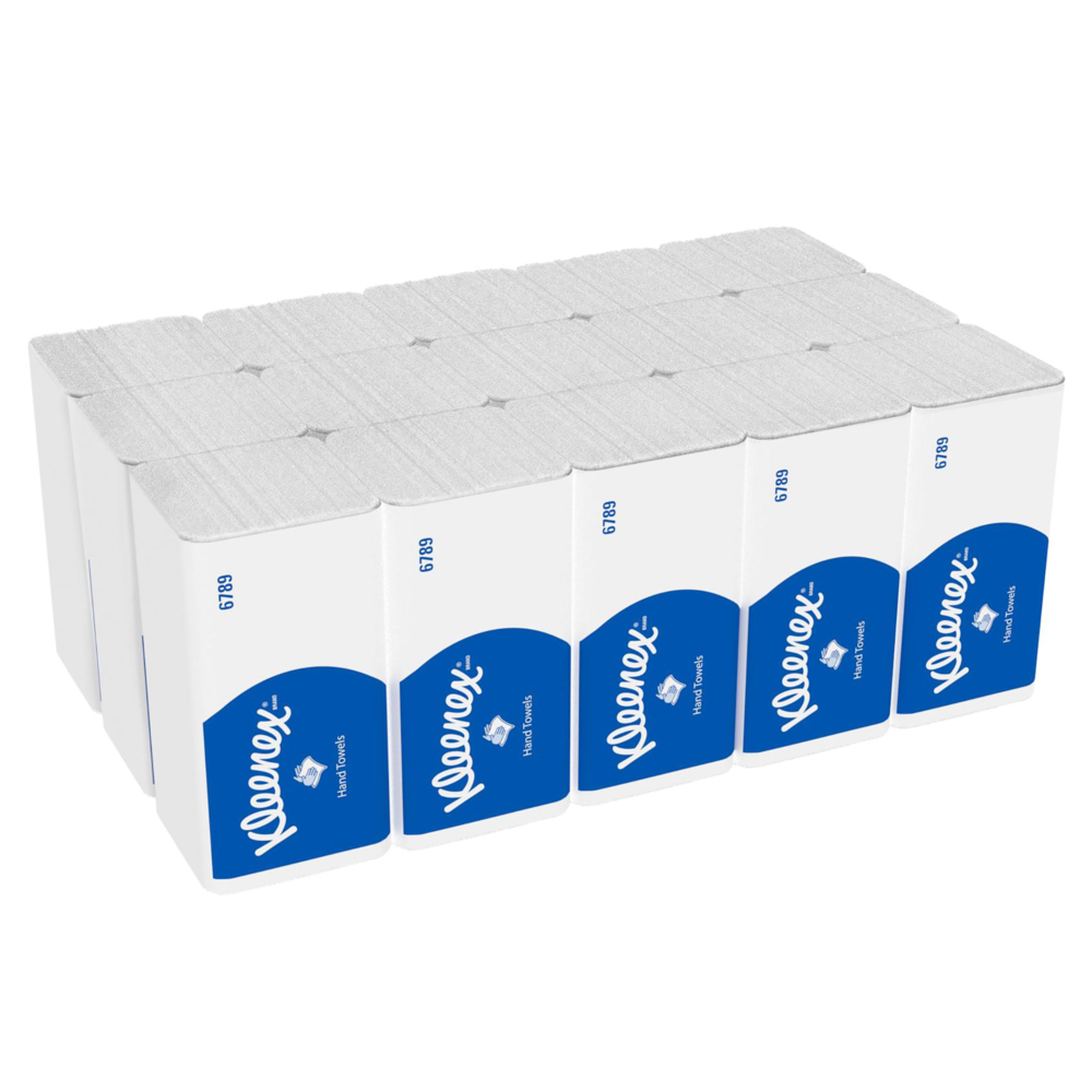 Kleenex® Interfold Hand Towels 6789 - 2 Ply V Fold Paper Towels - 15 Packs x 186 Paper Hand Towels (2,790 total) - 6789