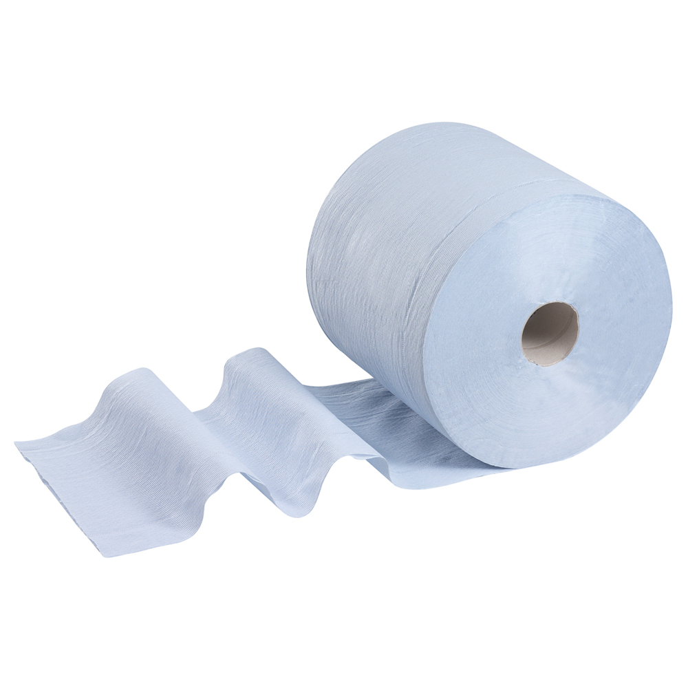 WypAll® Cleaning & Maintenance Wiping Paper L20 Jumbo Roll 7300 - 1 roll x 500 sheets, 2 ply, blue - 7300