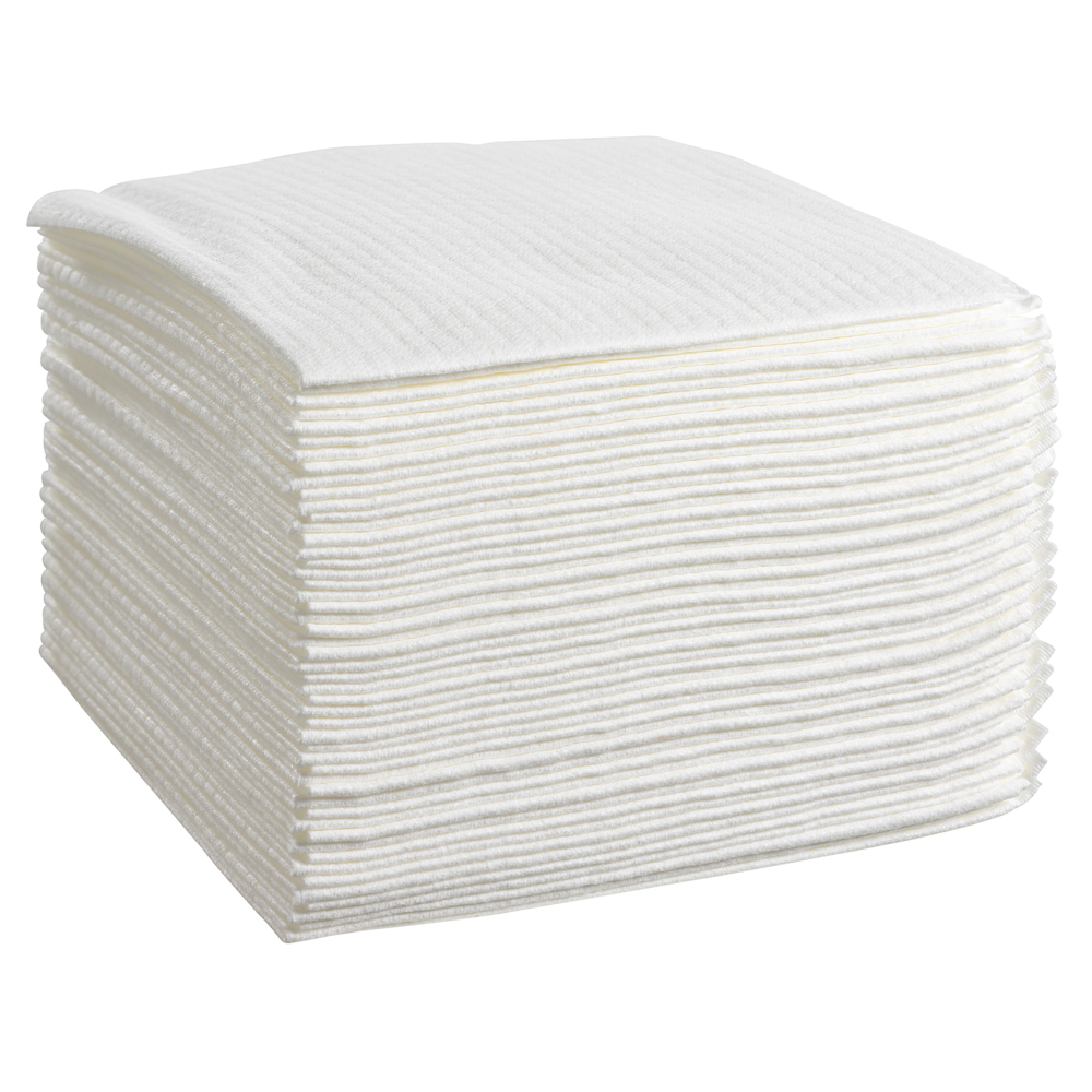 WypAll® X80 Cloths 8388 - 4 packs x 50 quarter-fold, white, 1 ply cloths - 8388