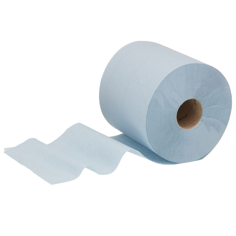 WypAll® Industrial Wiping Paper L20 Centrefeed 7302 - 6 rolls x 380 sheets, 2 ply, blue - 7302