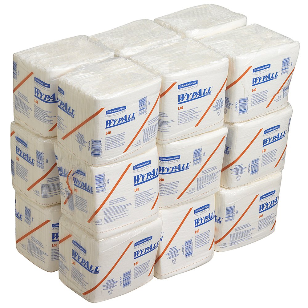 WypAll® L40 Wipers 7471 - 18 packs x 56 folded, white, 1 ply sheets - 7471