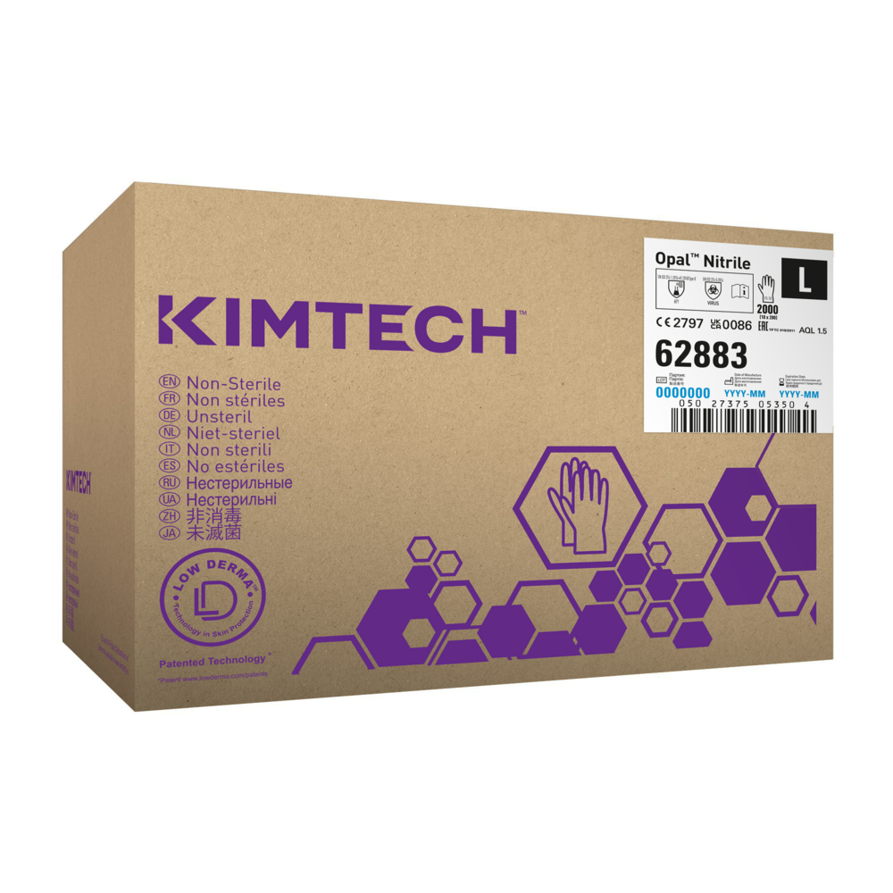 Kimtech™ Opal™ Nitrile Ambidextrous Gloves 62883 - Dark Blue, L, 10x200 (2,000 gloves), length 24 cm - 62883