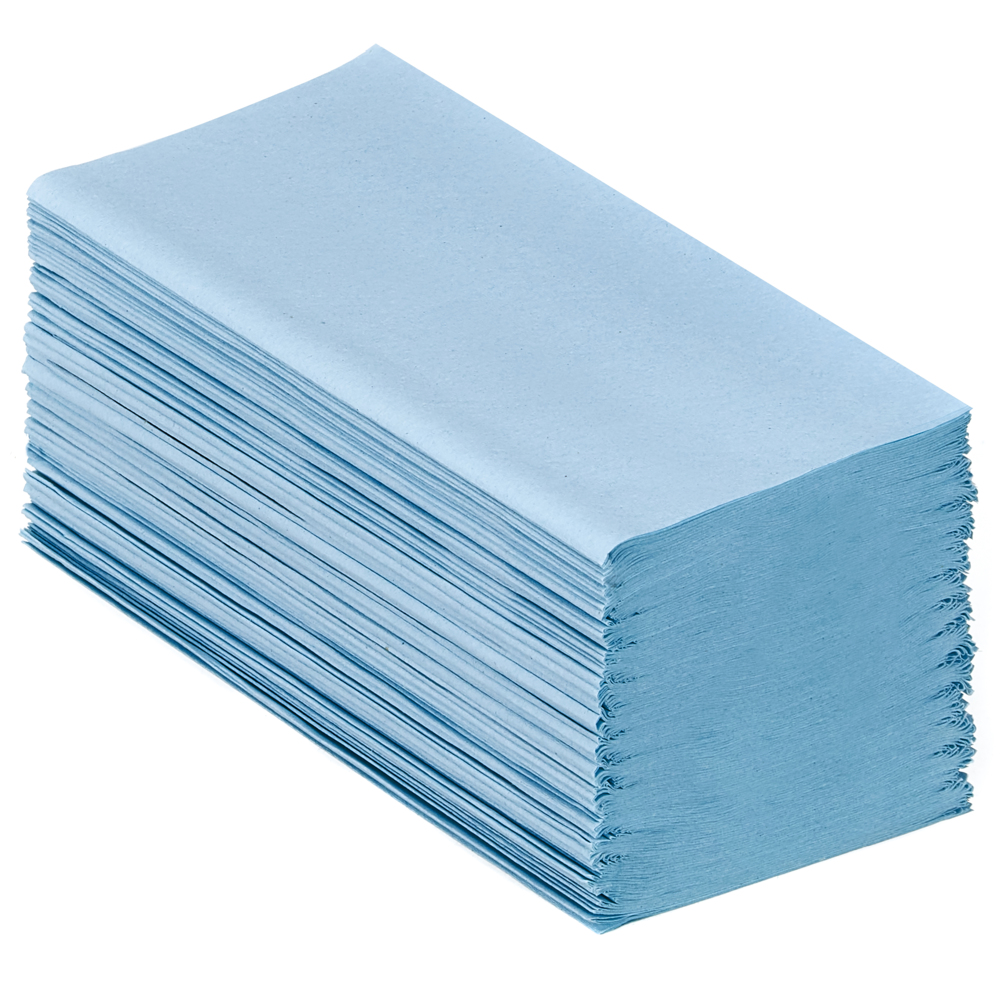 Hostess™ NATURA™ Folded Blue Paper Towels 6836 - Interfold Disposable Hand Towels - 12 Packs x 318 Paper Hand Towels (3,816 Total) - 6836