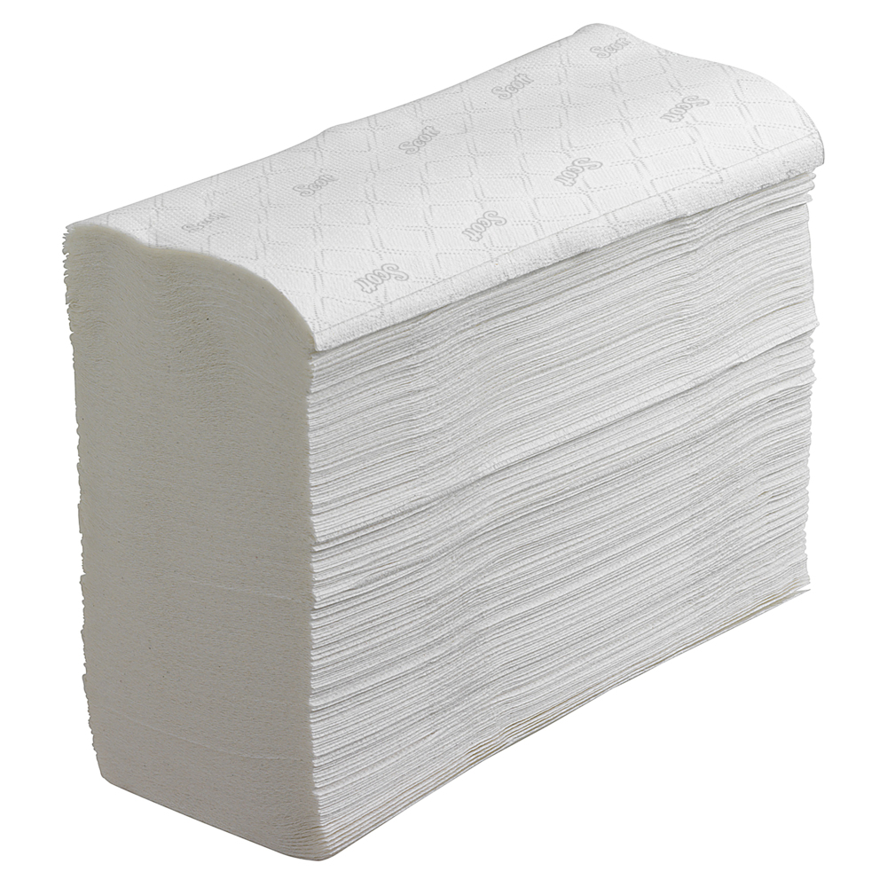 Scott® Essential™ Hand Towels 6636 - Narrow-Fold Paper Hand Towels - 12 Clips x 220 White Paper Towels (2,640 Total) - 6636