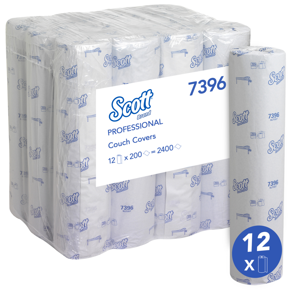 Scott® Couch Cover (51W) 7396 - 12 rolls x 200 blue, 1 ply sheets - 7396